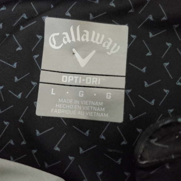 Callaway Men’s Opti-Dri Golf Polo Shirt with Mini Flags Design - Size Large - Picture 3 of 7